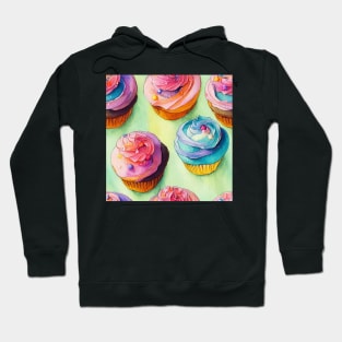 Watercolor cupcake pattern Hoodie